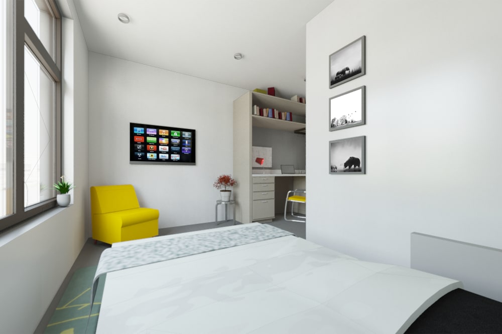Studio home with large window views at Ascend in Portland, Oregon