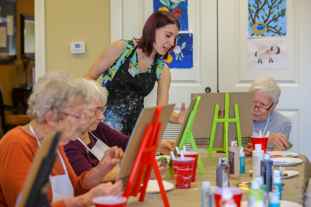 Resident in an art class at Harmony at Bellevue in Nashville, Tennessee