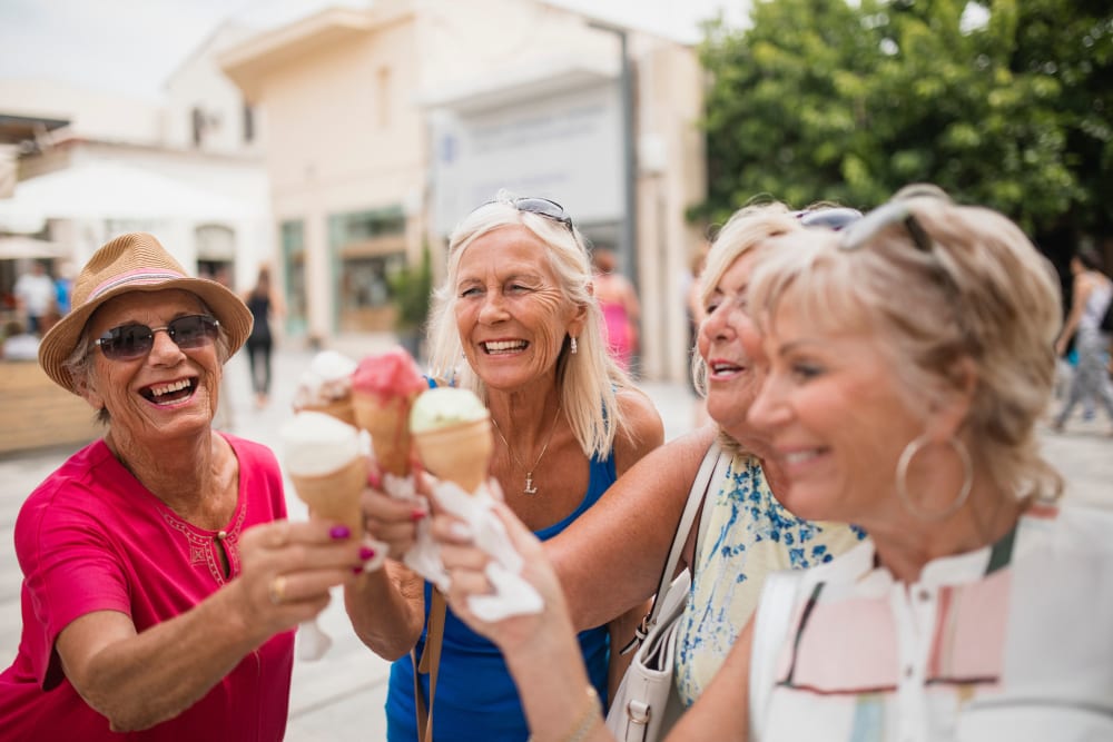 Residents gather for an ice cream social at Arlington Place of Grundy Center in Grundy Center, Iowa