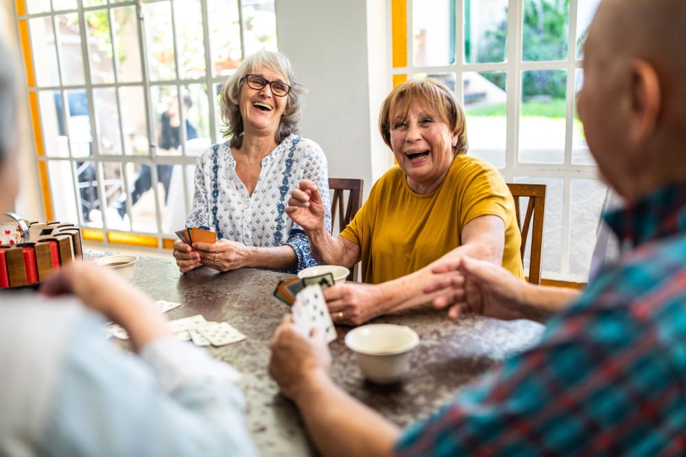 A group of residents playing a game at Merrill Gardens at West Chester in West Chester, Pennsylvania. 