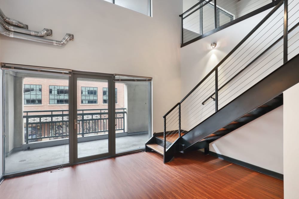 Staircase inside at 17th Street Lofts in Atlanta, Georgia