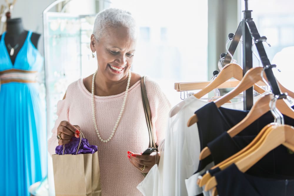 Resident shopping near Golden Pond Retirement Community in Sacramento, California