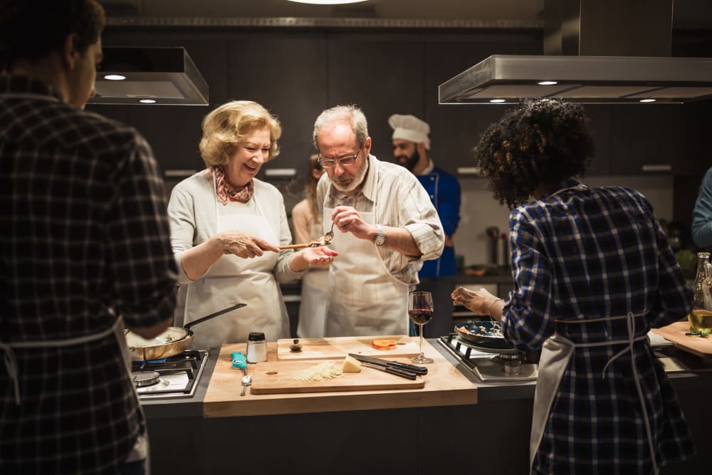 Evening cooking class at Golden Pond Retirement Community in Sacramento, California