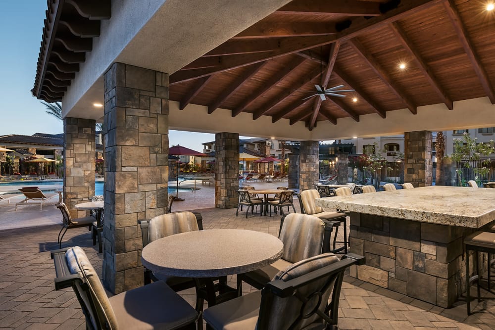 Outdoor Cabanas with Poolside Kitchens at San Artes in Scottsdale, Arizona