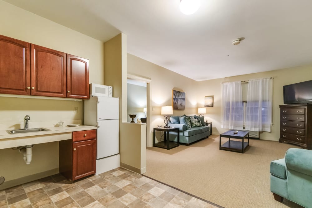 1 Bedroom apartment with an connected living space at The Hearth at Southbury in Southbury, Connecticut