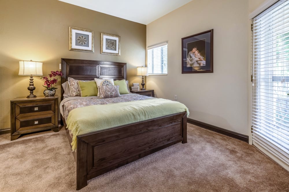 Large resident bedroom at Chateau Brickyard in Salt Lake City, Utah