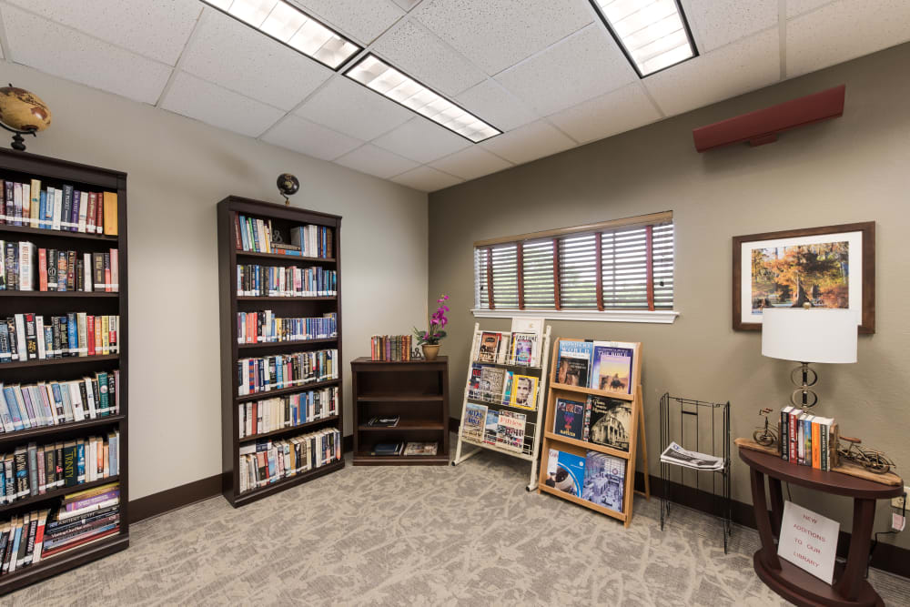Resident reading room at Waterview Court in Shreveport, Louisiana.