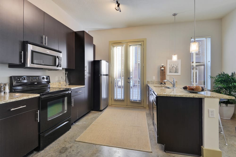 Sleek, stylish kitchen at Optimist Lofts in Atlanta, Georgia