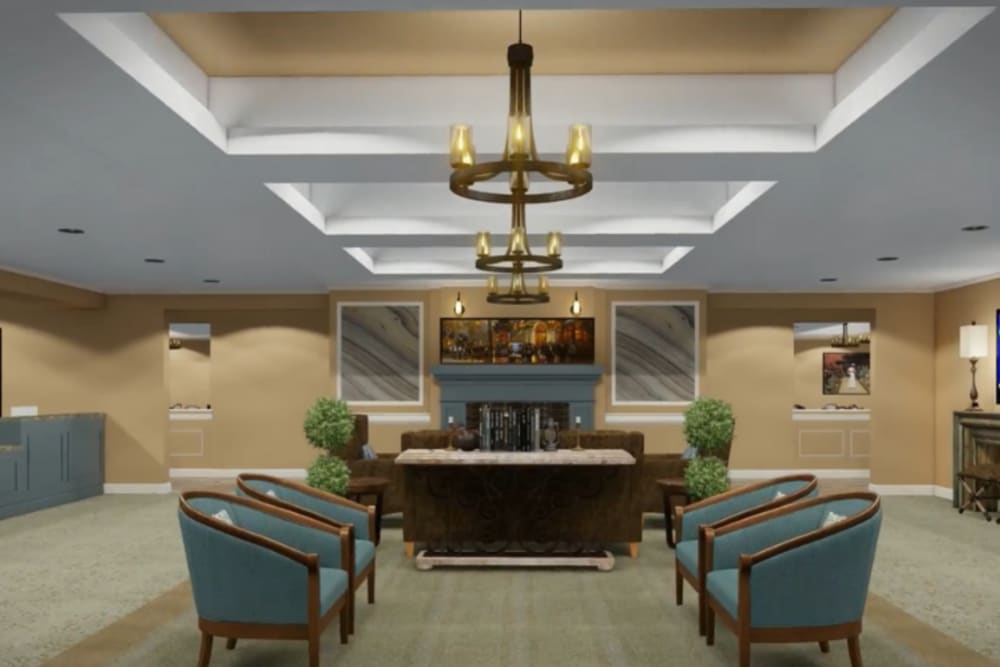 Lobby entrance at at Harmony at Southridge in Charleston, West Virginia