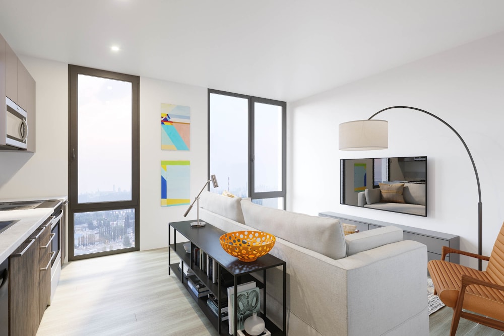 Great city views from your apartment at Arthaus Apartments in Allston, Massachusetts