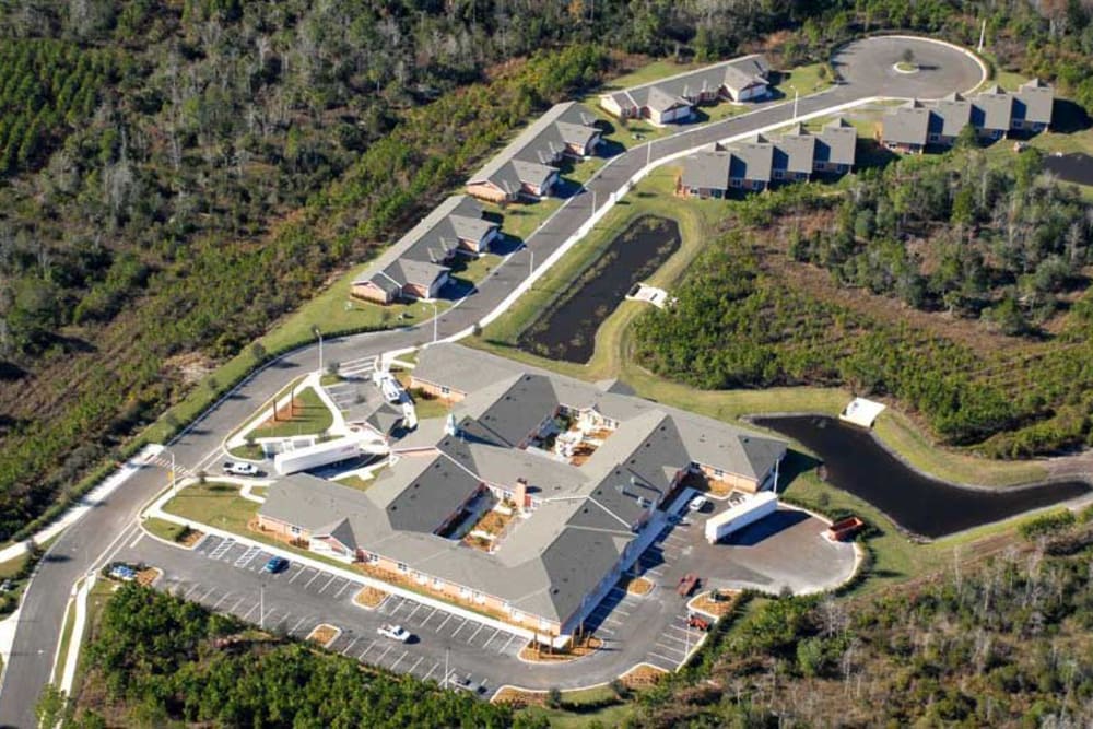 Aerial view of Grand Villa of Palm Coast in Palm Coast, Florida.
