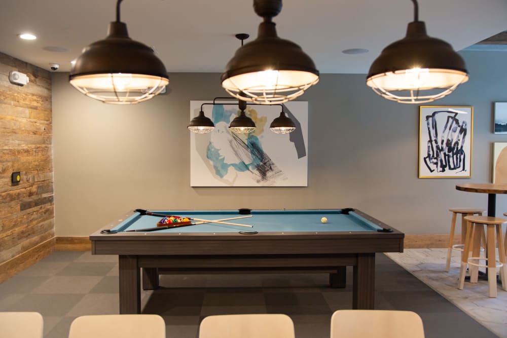 Game room with a billiards table at 511 Meeting in Charleston, South Carolina