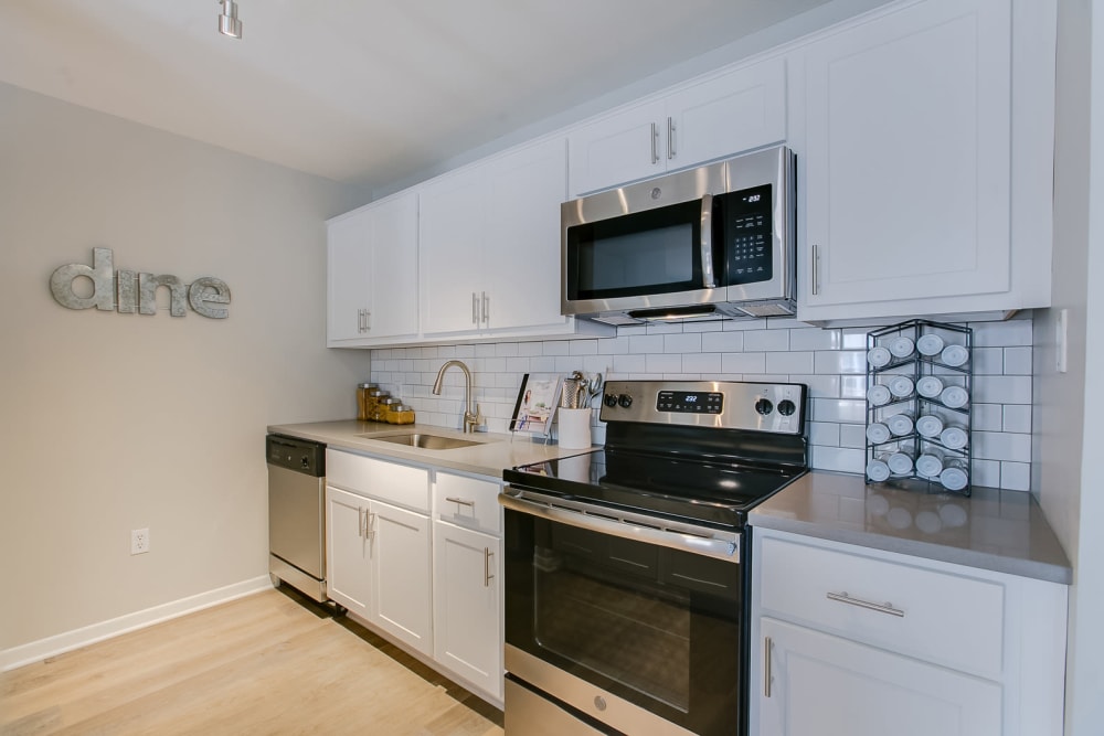Stainless steel appliances at Loring Park Apartments in Minneapolis, Minnesota