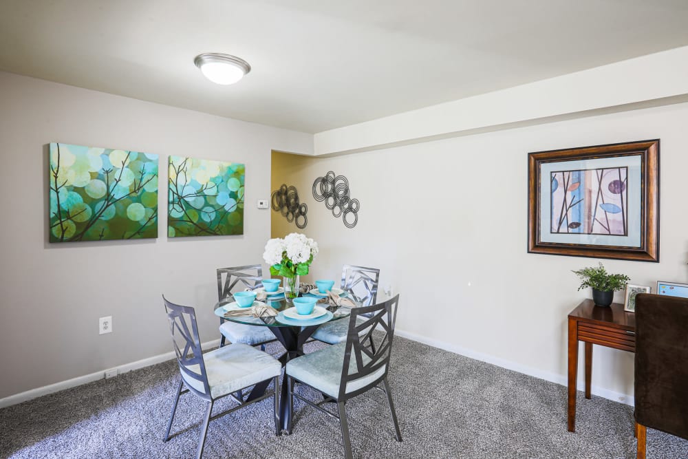 A dining room at Regency Pointe in Forestville, Maryland