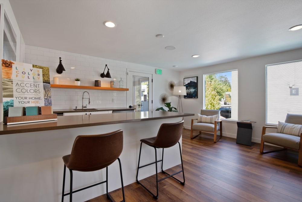 Resident clubhouse interior at Sofi Lakeside in Everett, Washington