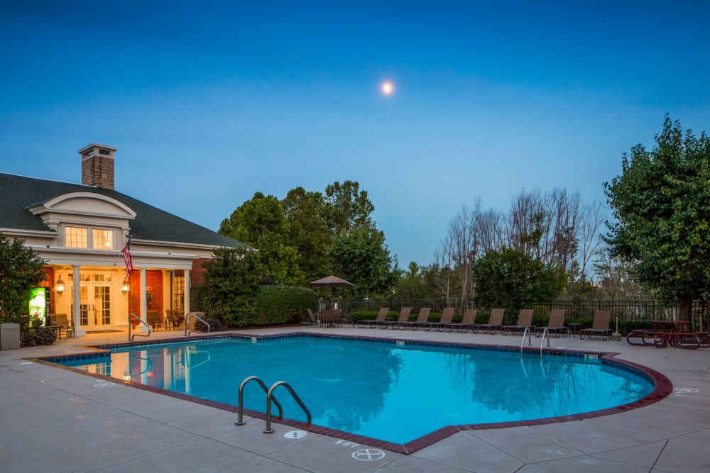 Pool and clubhouse at The Preserve at Beckett Ridge Apartments & Townhomes in West Chester, Ohio