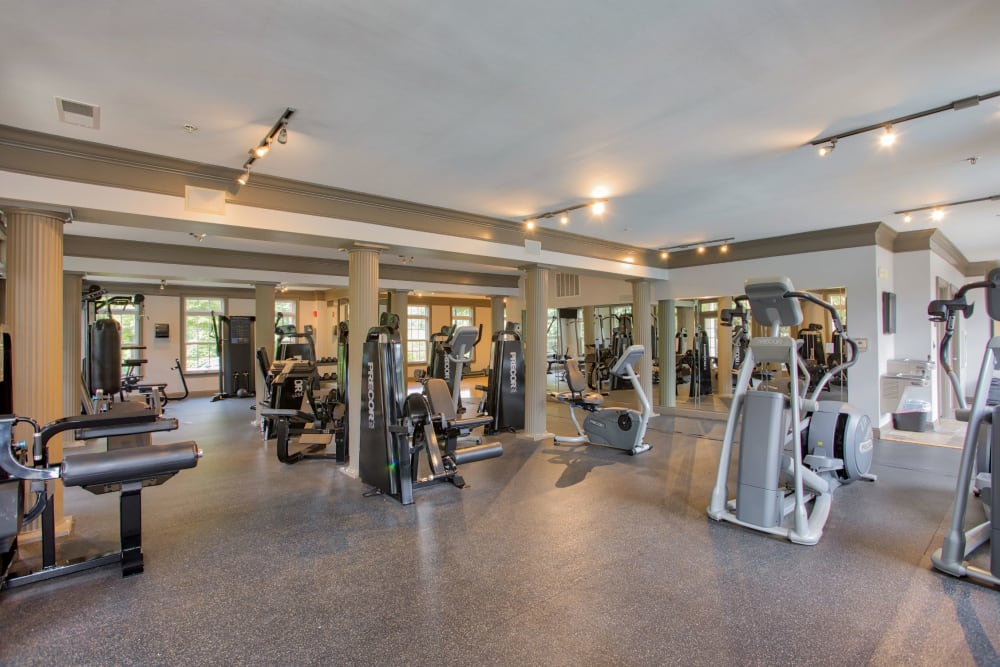 Fitness center at Worthington Apartments & Townhomes in Charlotte, North Carolina