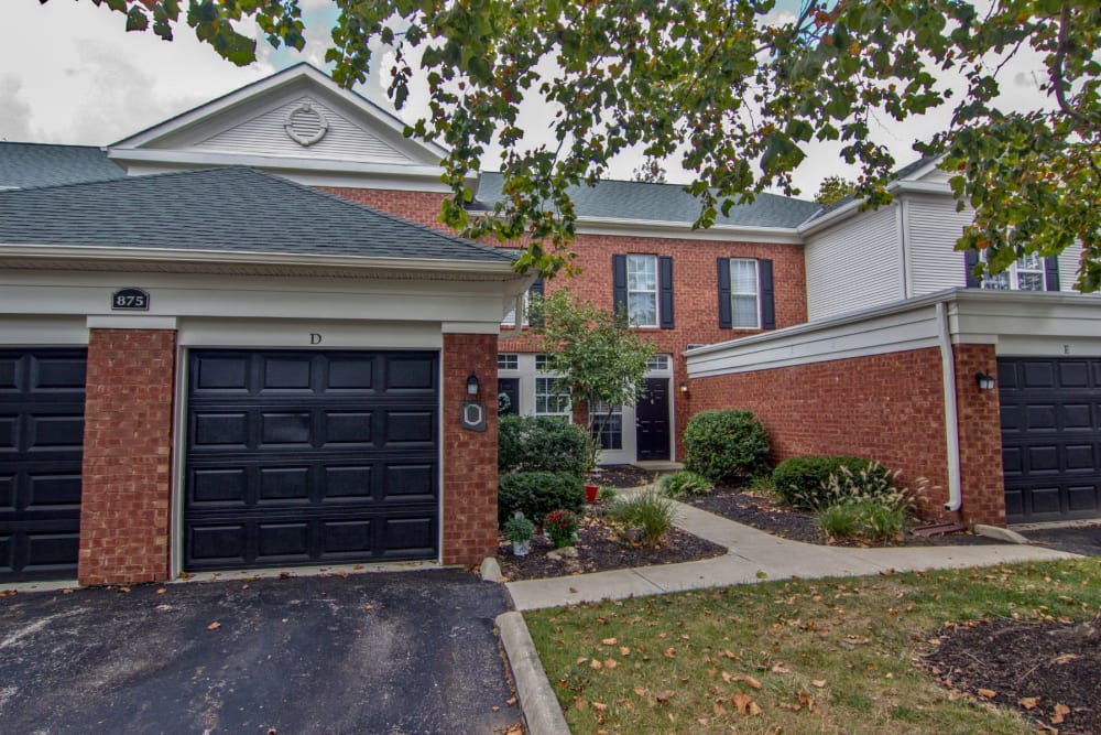 Private garages at The Woods at Polaris Parkway Apartments & Townhomes in Westerville., Ohio