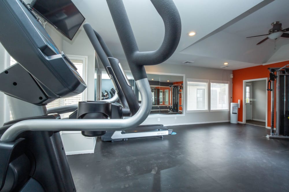 Fitness center with plenty of individual workout stations at Shadowbrook Apartments in West Valley City, Utah