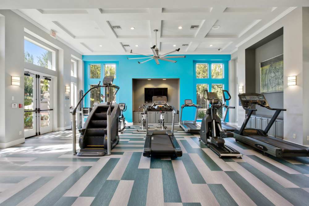 Fully equipped fitness center at Miramonte and Trovas in Sacramento, California