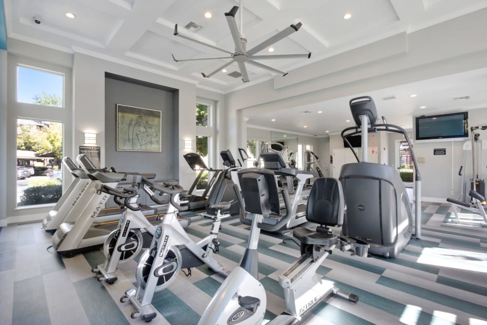 Fitness center with plenty of individual workout stations at Miramonte and Trovas in Sacramento, California