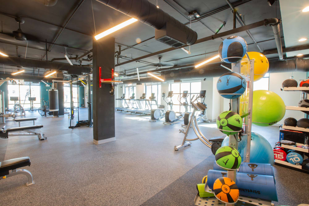Fully equipped fitness center at 511 Meeting in Charleston, South Carolina