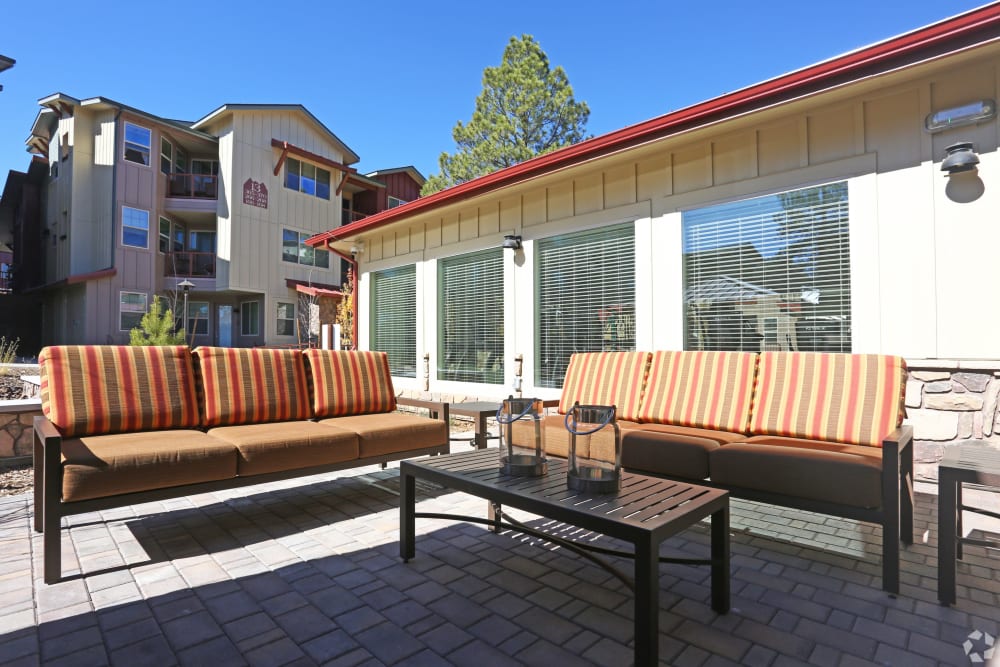 Resident porch at Mountain Trail in Flagstaff, Arizona