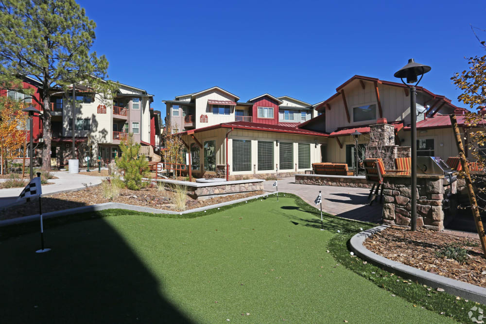 Community putting area at Mountain Trail in Flagstaff, Arizona