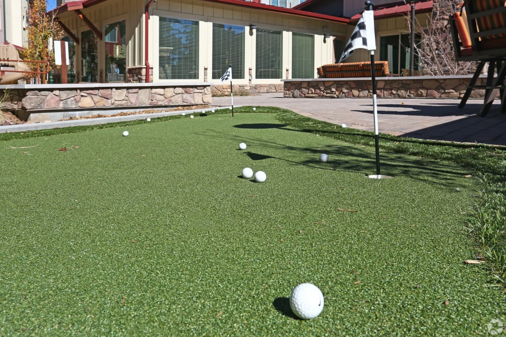 The putting green at Mountain Trail in Flagstaff, Arizona