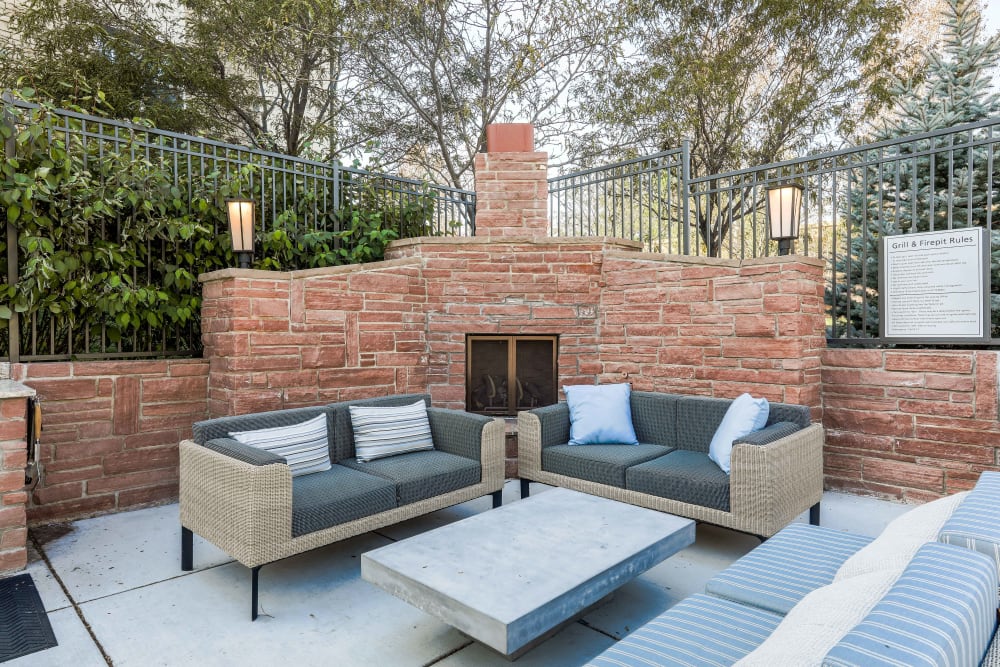 Poolside lounge at Summit at Flatirons Apartments in Broomfield, Colorado