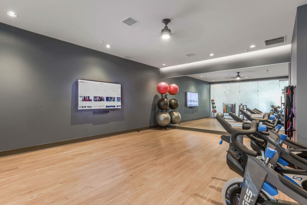 Yoga studio at Summit at Flatirons Apartments in Broomfield, Colorado