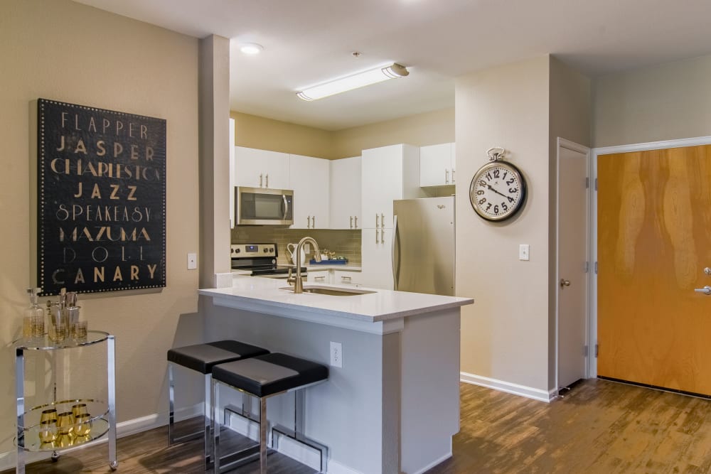 Modern, spacious kitchen at Summit at Flatirons Apartments in Broomfield, Colorado