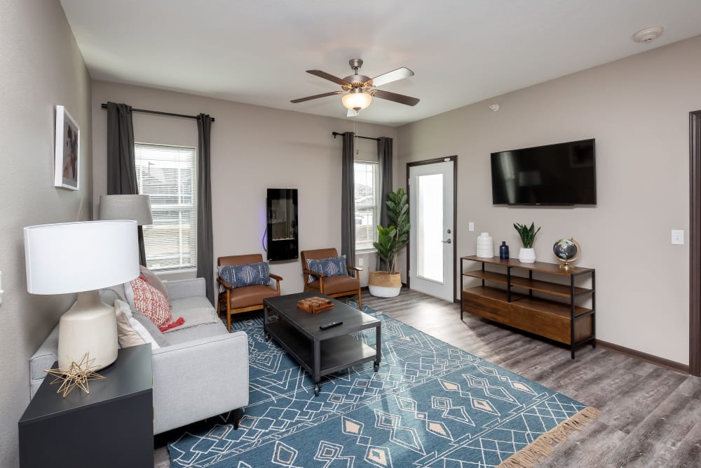 Bright, spacious living area at Autumn Ridge in Waukee, Iowa