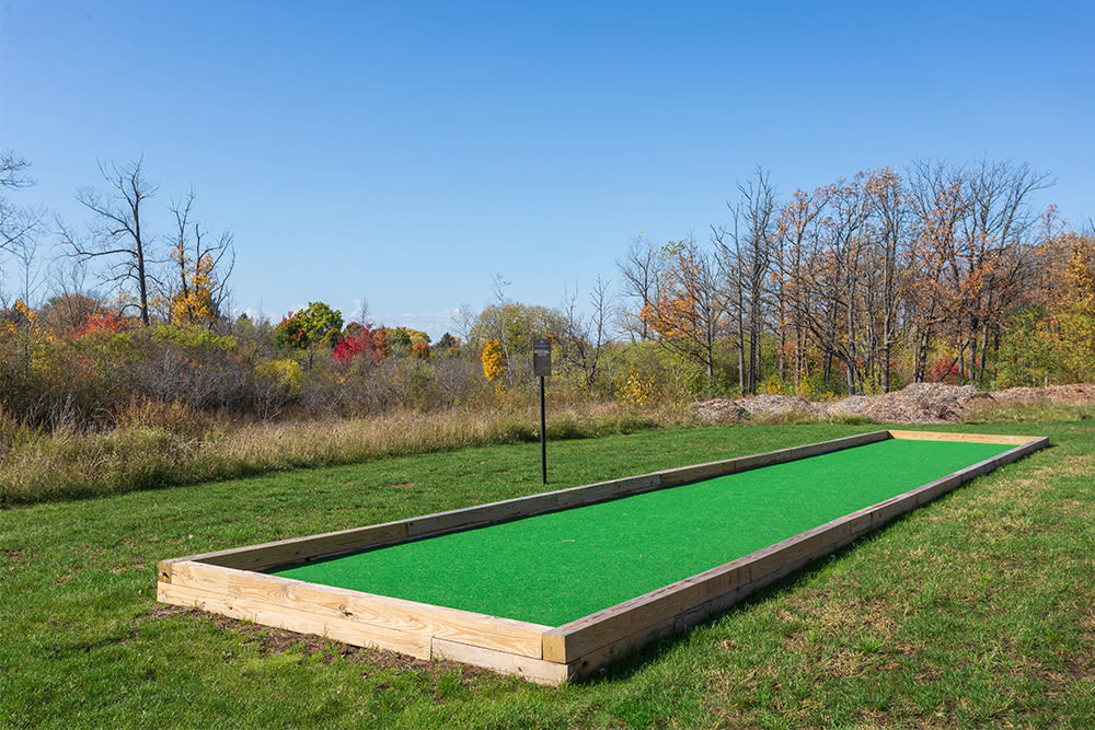 Bocce ball courts at Gateway Landing on the Canal in Rochester, New York