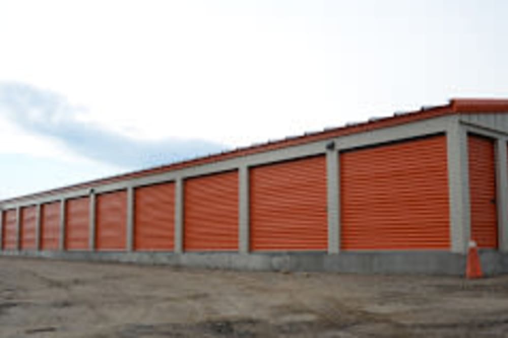 View of outdoor storage units at Apple Self Storage in Thunder Bay, Ontario