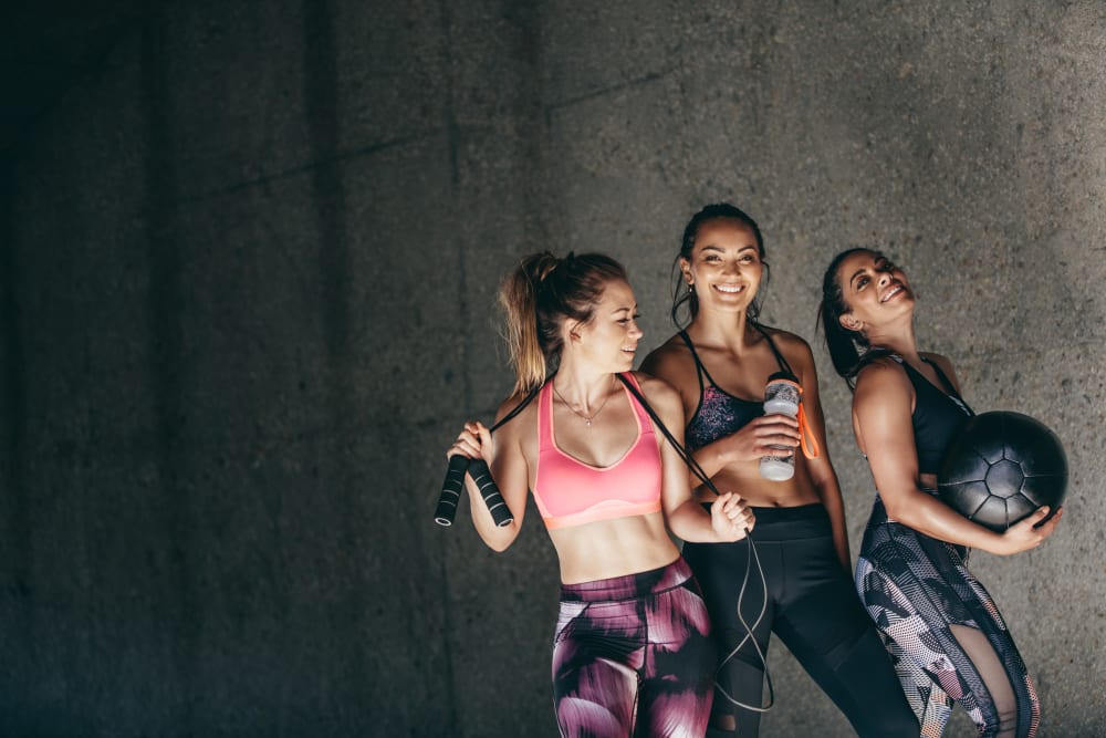 Getting a workout in at the fitness center with friends at ArLo in Phoenix, Arizona