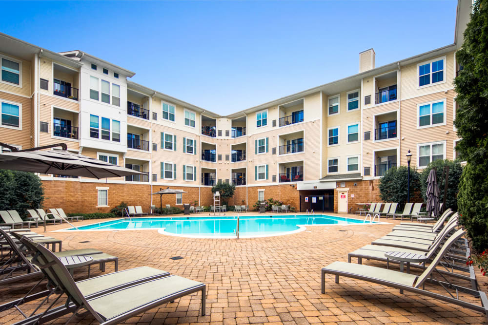 Resort-style pool at Sofi Gaslight Commons in South Orange, New Jersey