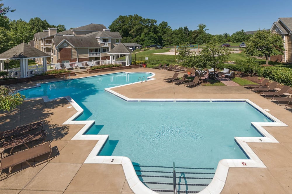 A large swimming pool at Residences at Belmont in Fredericksburg, Virginia