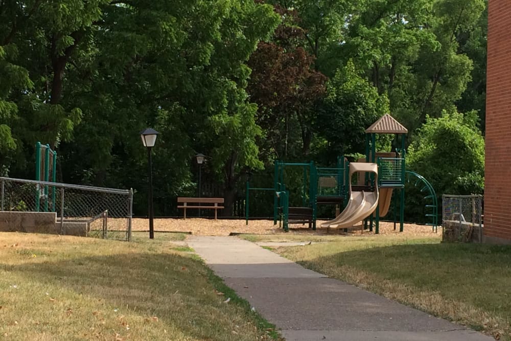 A private playground for kids at Rochester Highlands in Rochester, New York