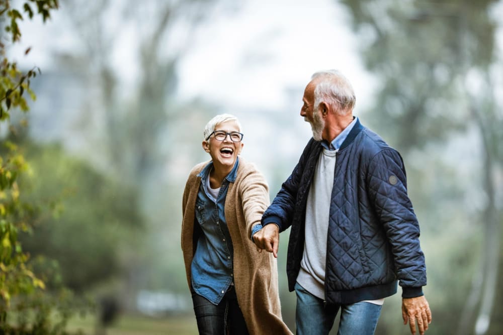 Couple on a walking in Sacramento, California near Leisure Manor Apartments