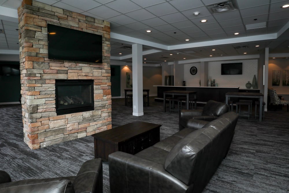 Area to relax with a tv in the clubhouse at Creekview Court in Getzville, New York