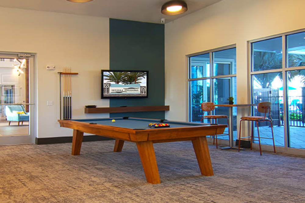 Pool Table with TV at Integra Crossings Sanford, Florida