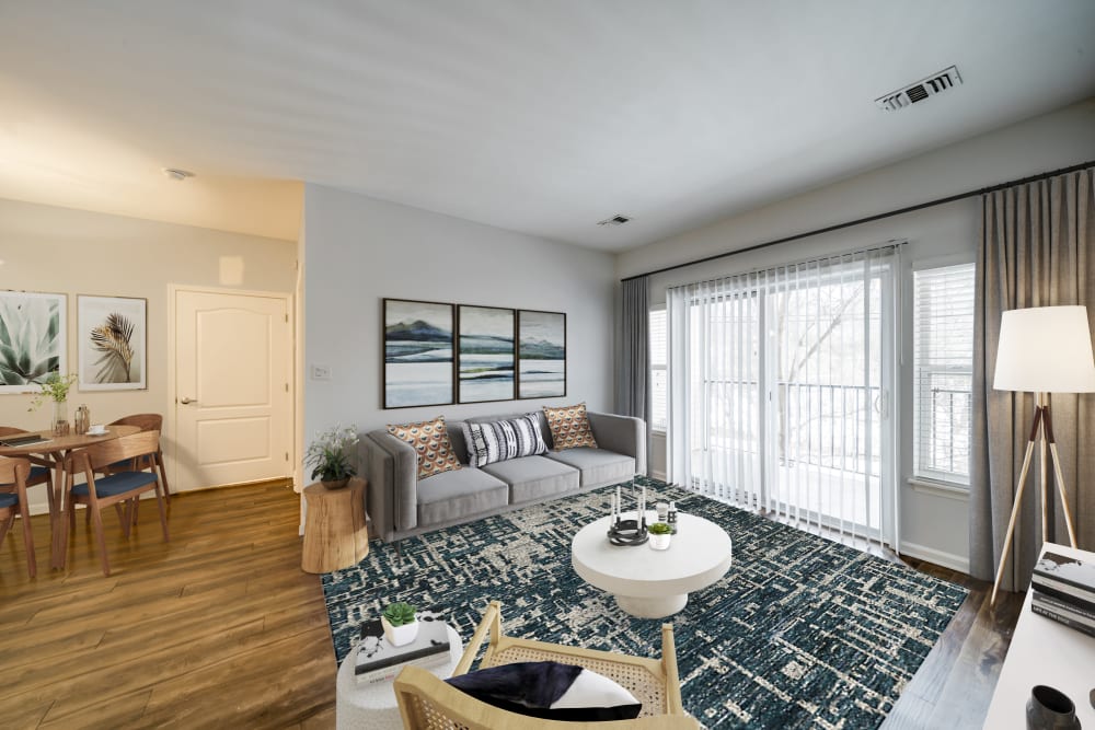Sofi Gaslight Commons has naturally lit apartments with sliding glass doors in South Orange, New Jersey