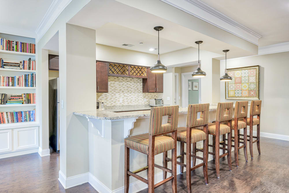 Clubhouse kitchen at Oasis at Montclair Apartments in Dumfries, Virginia