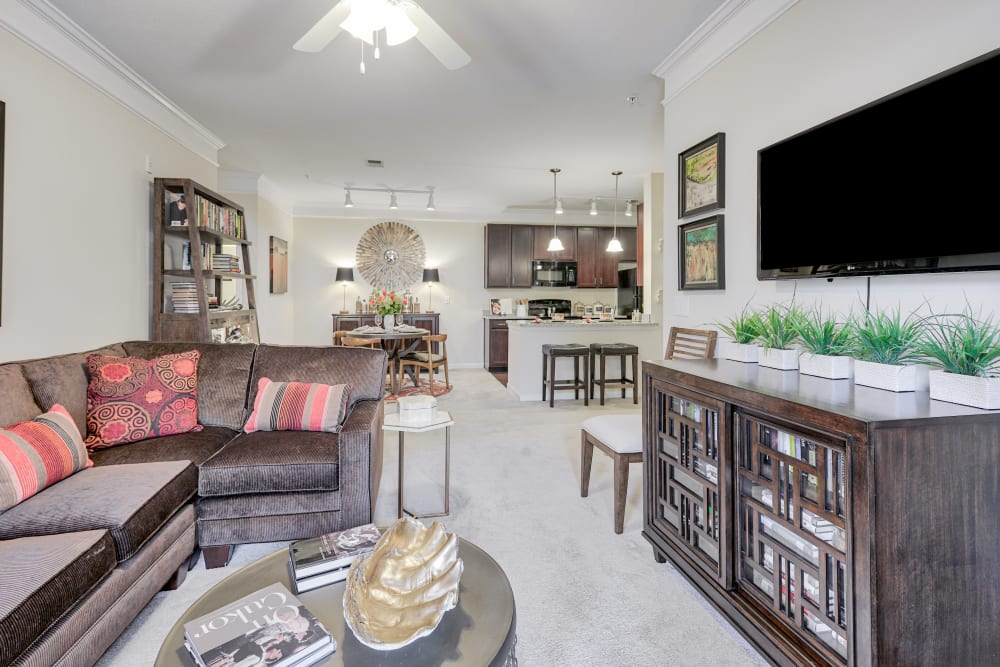 Living room at Oasis at Montclair Apartments in Dumfries , VA