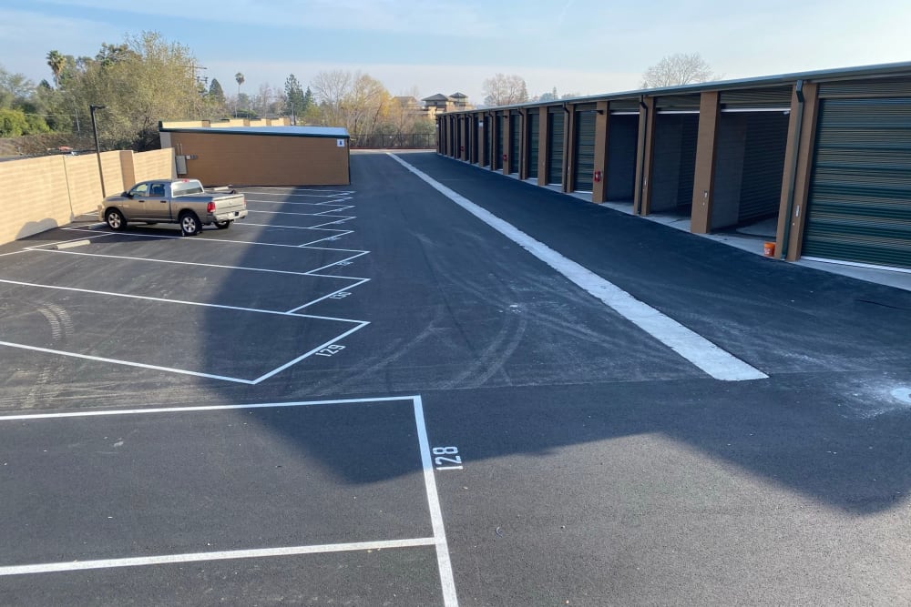 parking spaces at Superior Boat, RV & Commercial Self Storage in Folsom, California. 