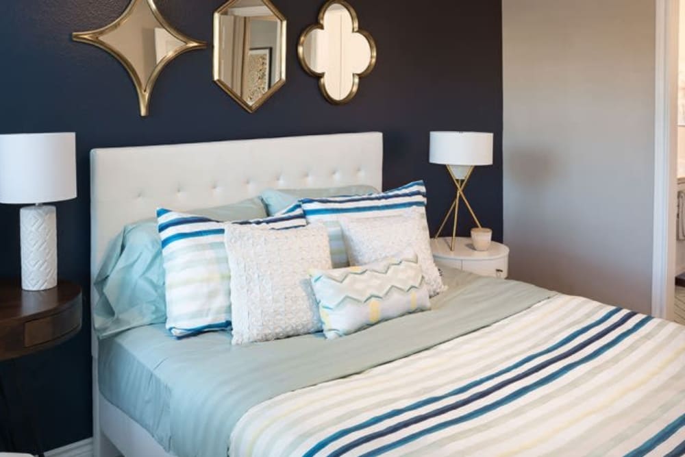 Cozy bedroom at Alesio Urban Center in Irving, Texas