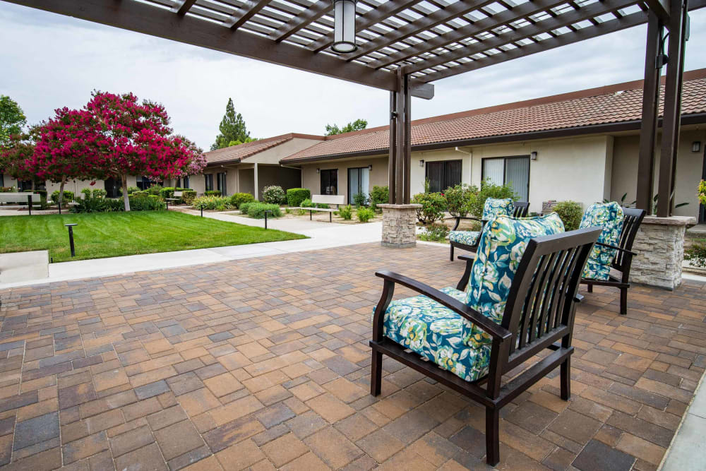 The back patio at Park Visalia in Visalia, California
