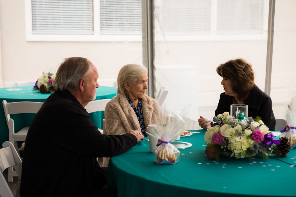 Residents talking at Carefield Pleasanton in Pleasanton, California