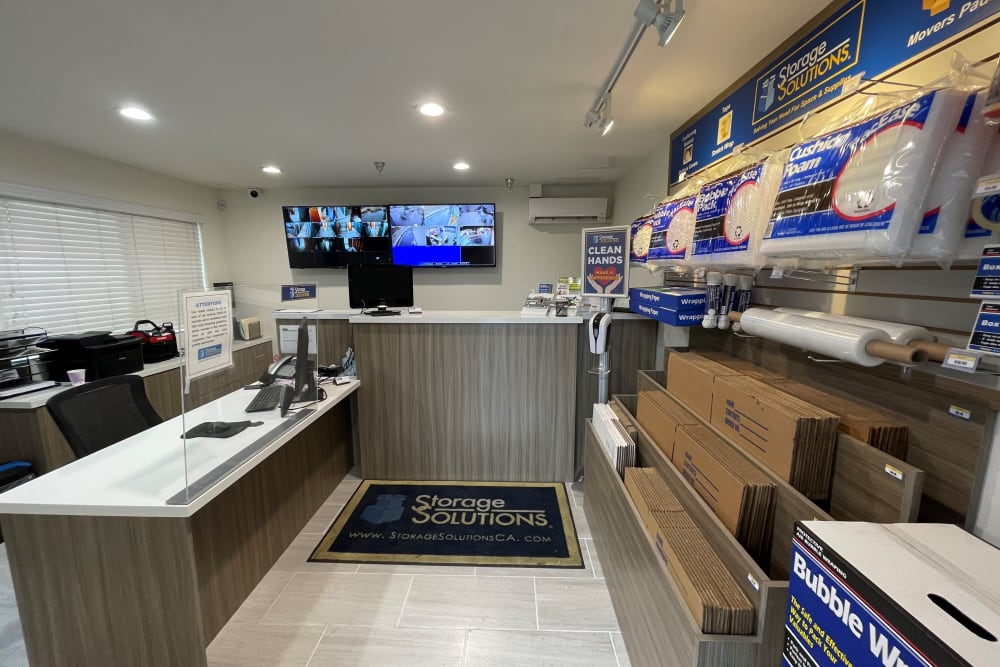 Rental office at Storage Solutions in Capistrano Beach, California